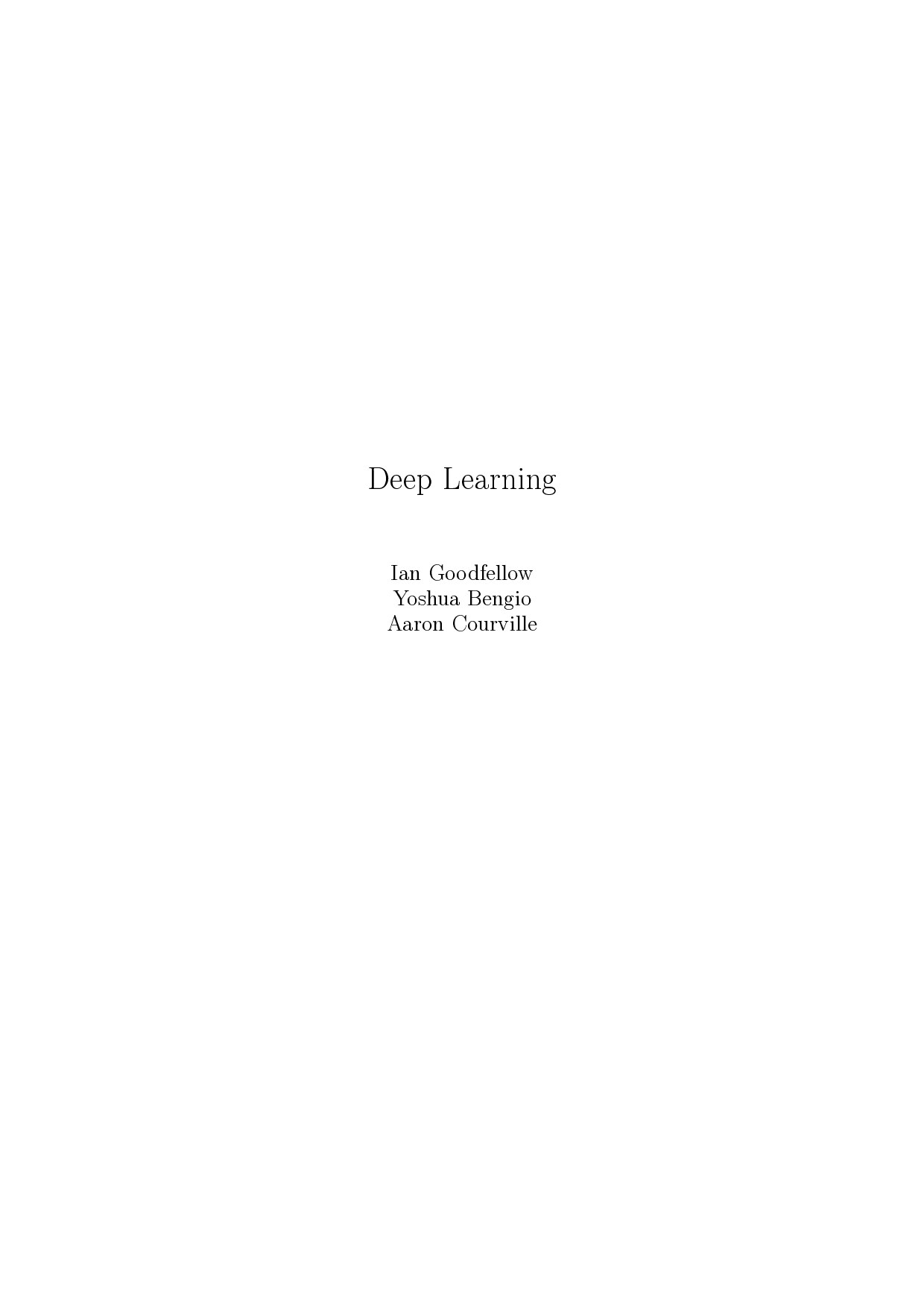 Deep Learning (2017, MIT)