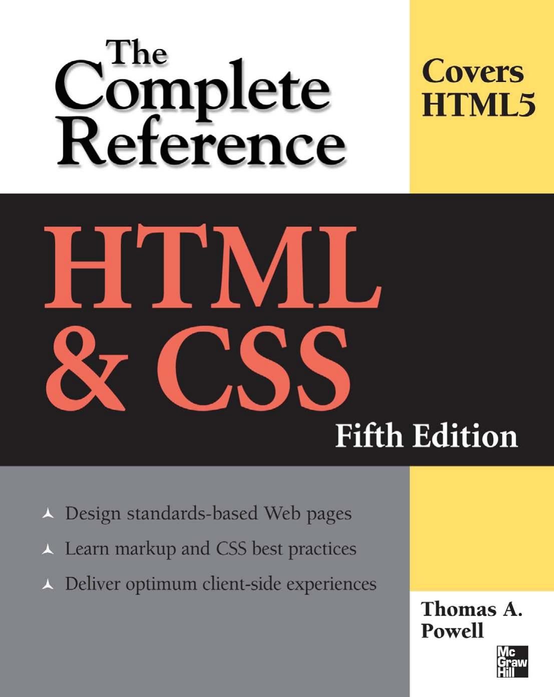 HTML & CSS: The Complete Reference, Fifth Edition (Complete Reference Series)