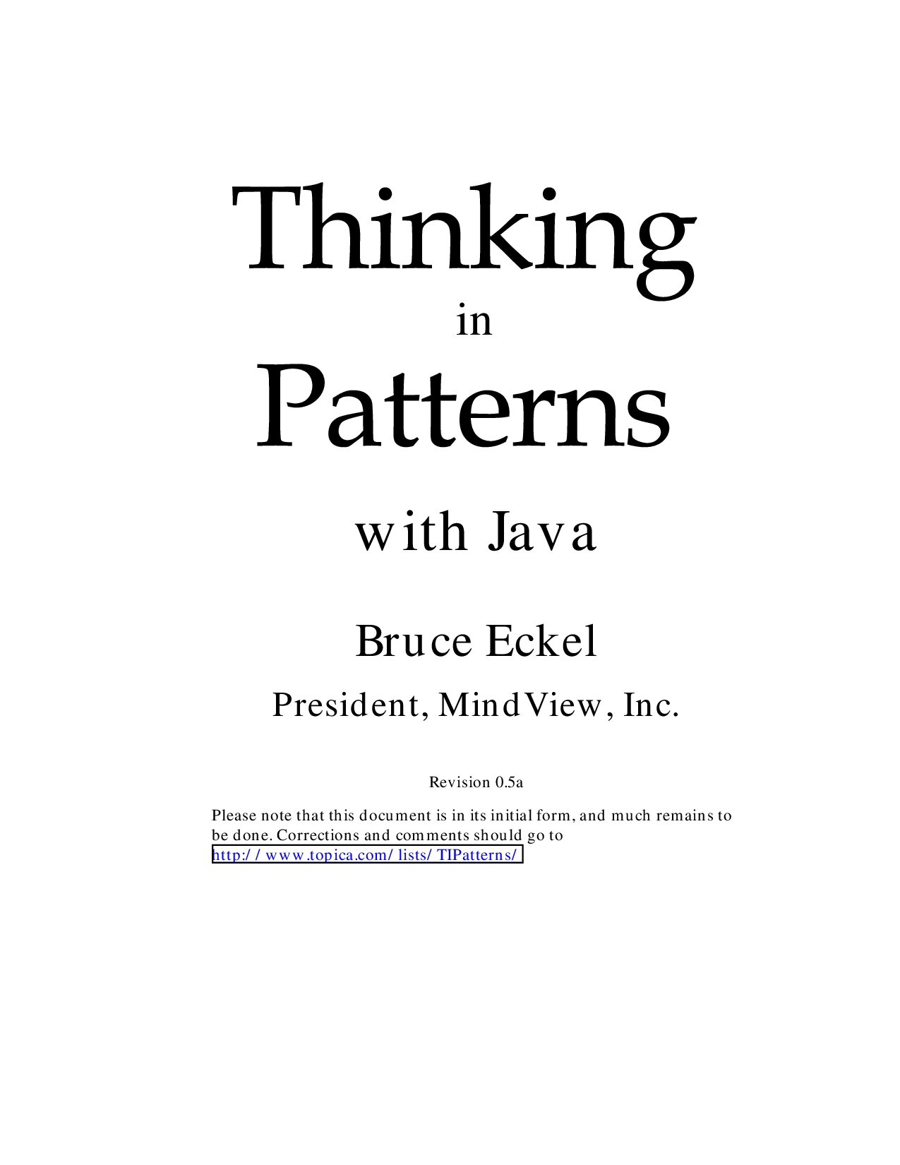 Thinking in Patterns with Java