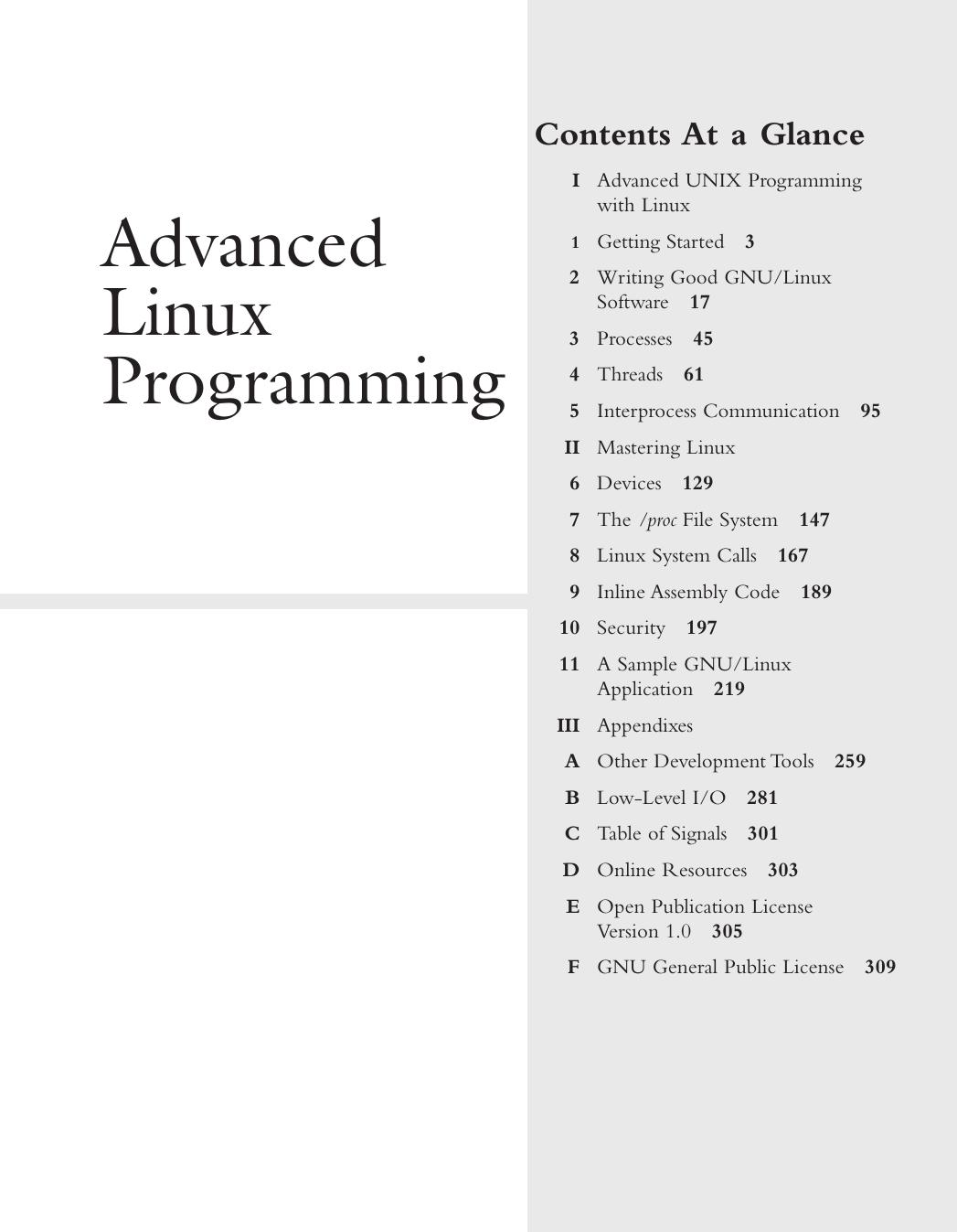 Advanced Linux Programming (New Riders, 2001