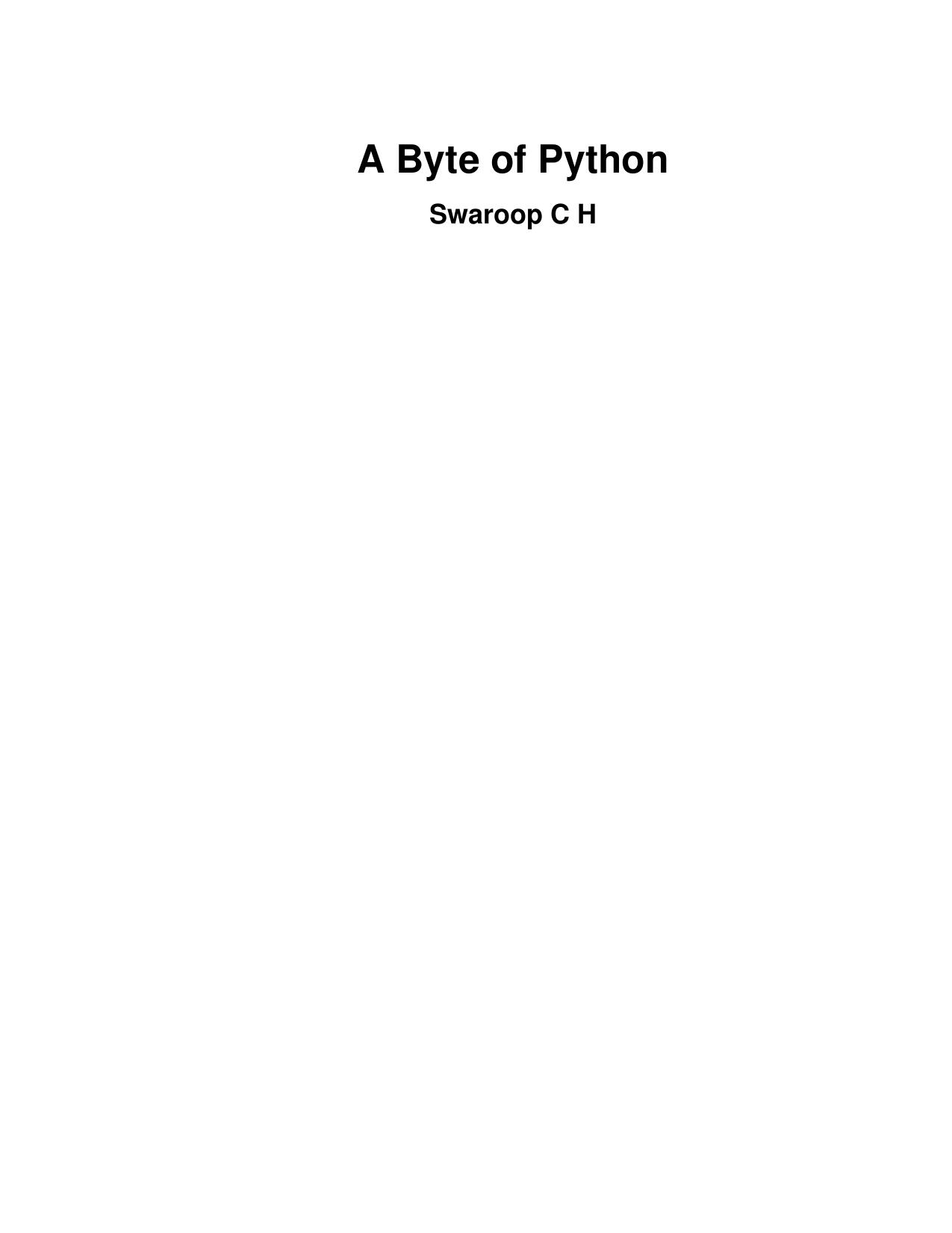 A Byte of Python, v1.20 (for Python 2.x) (2005)