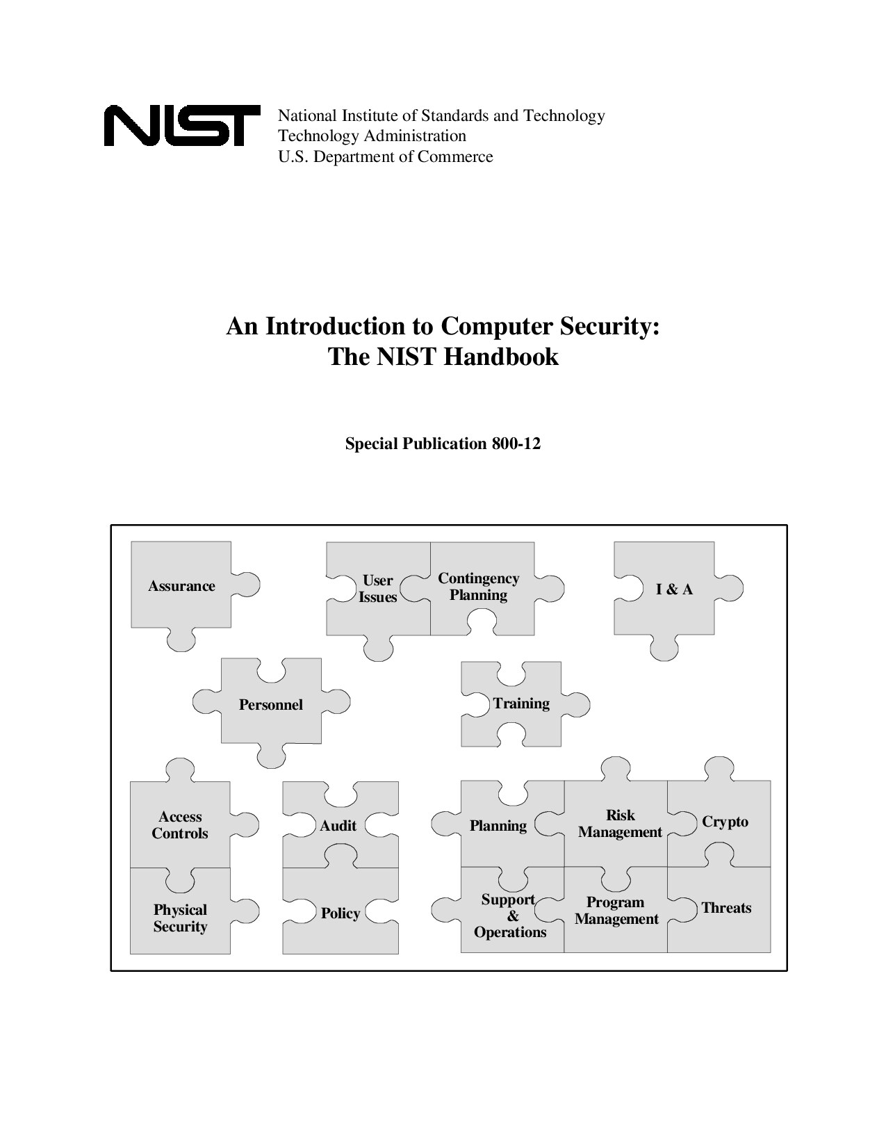 An Introduction to Computer Security: The NIST Handbook
