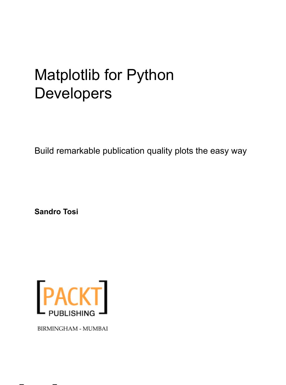 Matplotlib for Python Developers (2009)