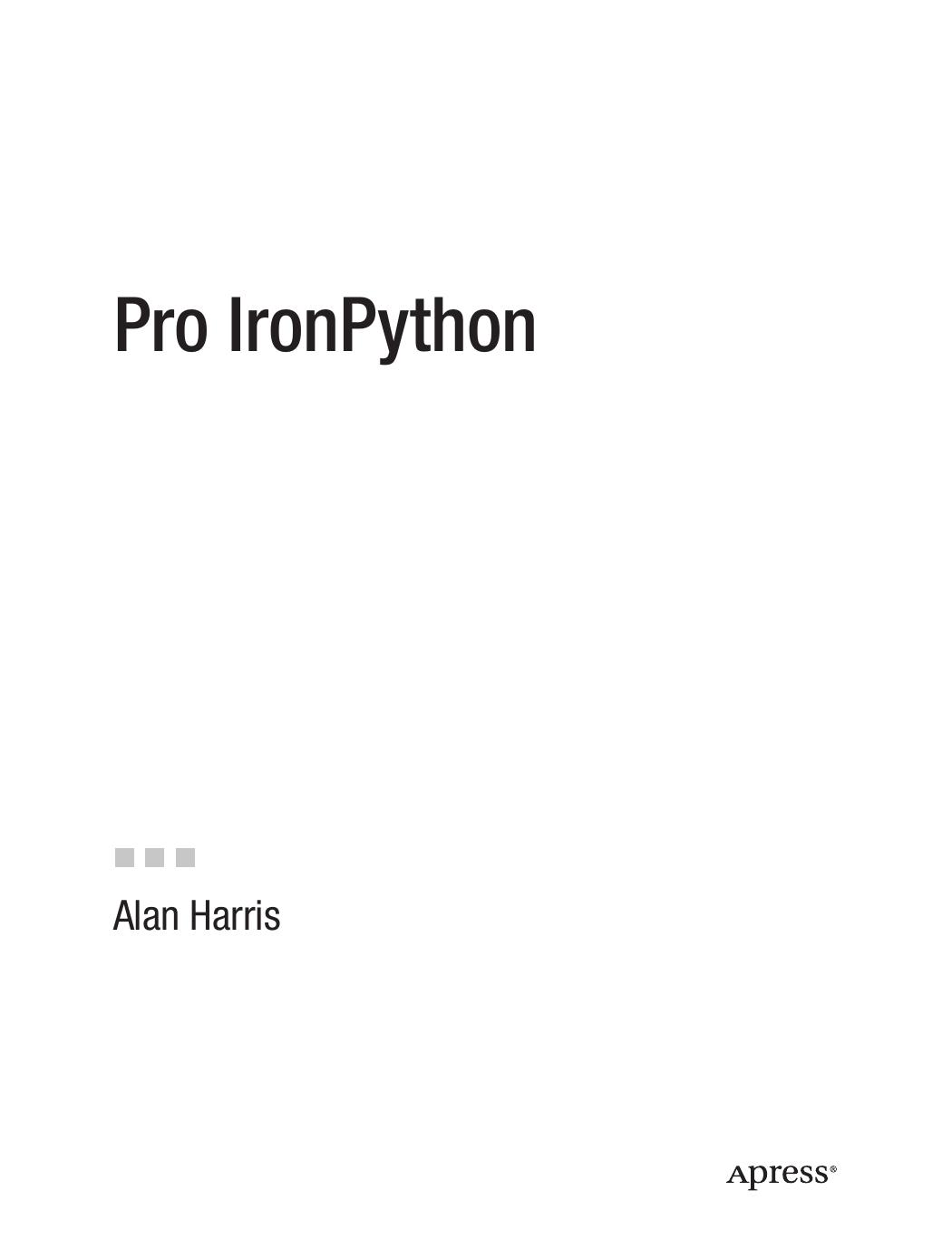 Pro IronPython (2009)