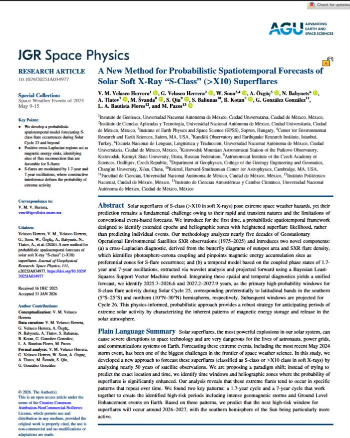 A New Method for Probabilistic Spatiotemporal Forecasts of Solar Soft X‐Ray “S‐Class” (>X10) Superflares