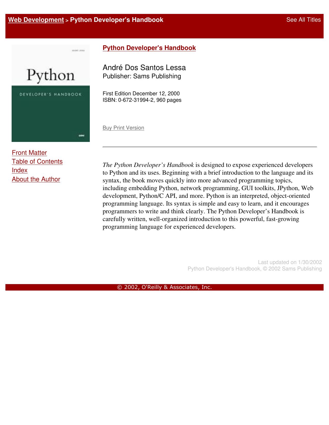 Python Developer's Handbook