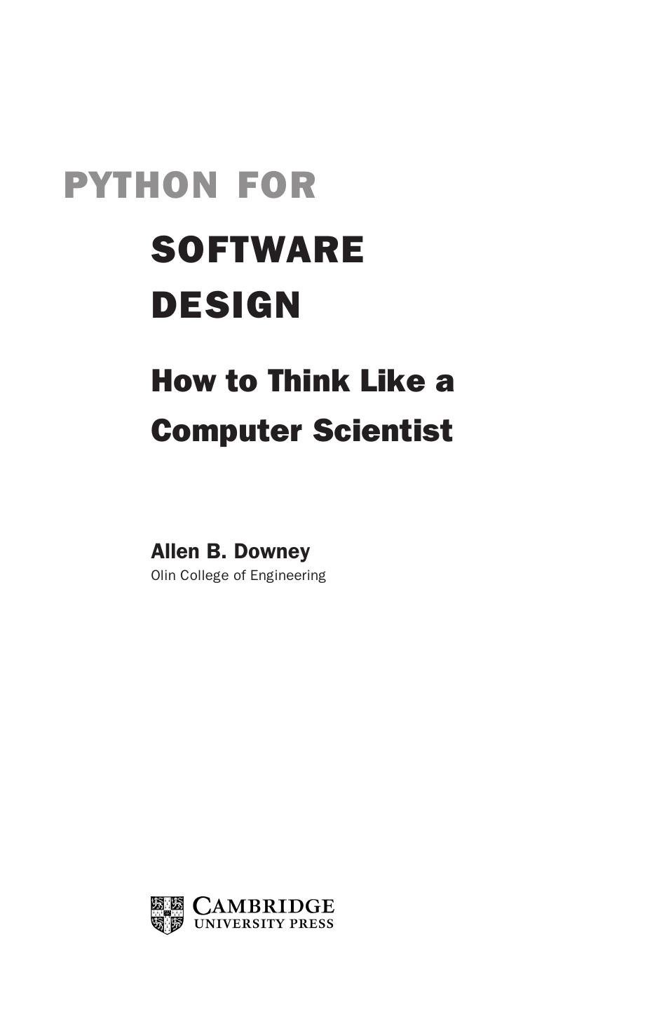 Python for Software Design